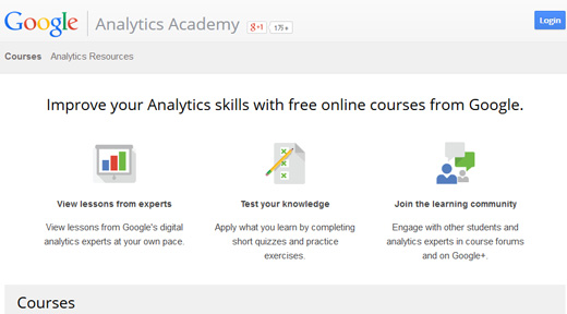 Google Analytics Academyのサイト