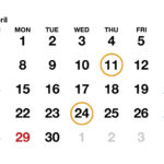 2024年4月中小機構北陸本部相談窓口カレンダー
